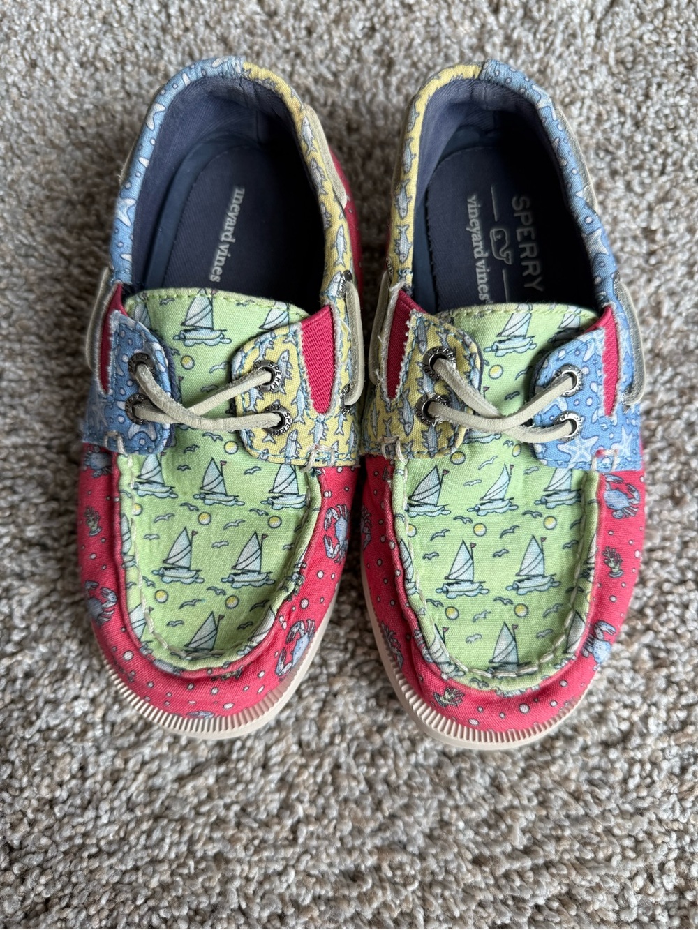 Sperry x Vineyard Vines Kids Multi-Color Sailboat Boat Shoes